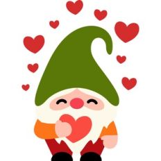 gnome with hearts and heart