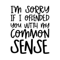 I'm sorry if I offended you with my common sense
