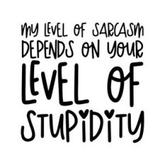 My level of sarcasm depends on your level of stupidity