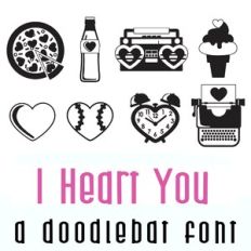 I Heart You Doodlebat Font
