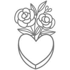 Conversation Heart with Flowers