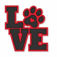 'LOVE' with paw print