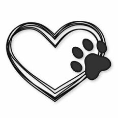 squiggle heart with paw