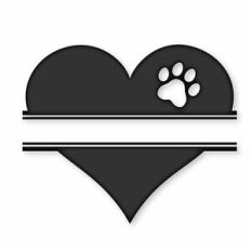 split heart paw print