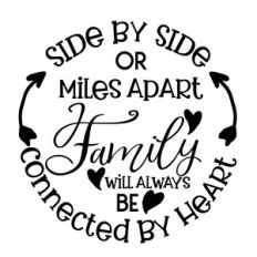Side by side Family will be connected by heart