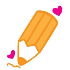 Cute Pencil with Hearts