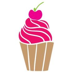 Cupcake with Heart Shaped Cherry