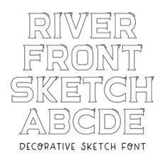 BFC River Front Sketch Display Bold Block Pointed Serif Font