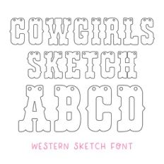 BFC Cowgirls Sketch Western Stylish Sketch Font