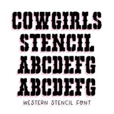 BFC Cowgirls Stencil Western Block Decorative Display Font