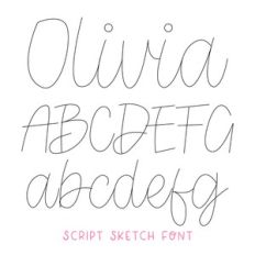 BFC Olivia Sketch Pretty Cursive Script Sketch Font