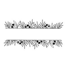 Botanical frame banner with berries