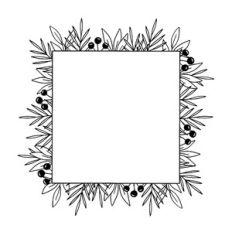 Botanical square frame with berries