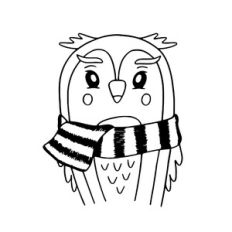Owl with winter scarf