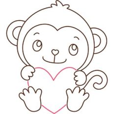Monkey With Heart Sketch