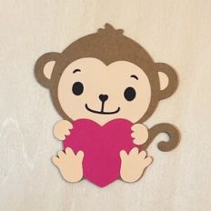 Monkey With Heart for Cardstock