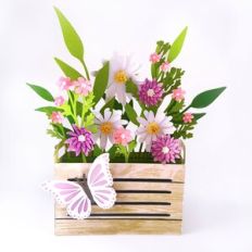 Box card with flowers