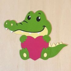 Crocodile With Heart for Cardstock