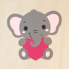 Elephant With Heart for Cardstock