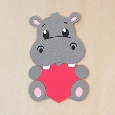 Hippo With Heart for Cardstock