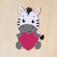 Zebra With Heart for Cardstock
