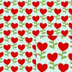 heart flower pattern