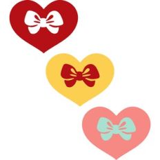 hearts with bow