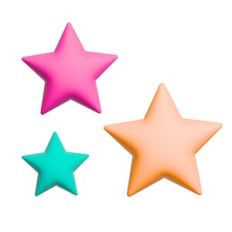 3D Inflated Puffy Stars Sticker