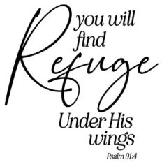 You Will Find Refuge Under His Wings - Psalm 91:4 Quote
