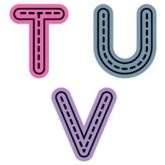 Tracing Alphabet Uppercase Letters Activity - T-V