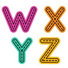 Tracing Alphabet Uppercase Letters Activity - W-Z