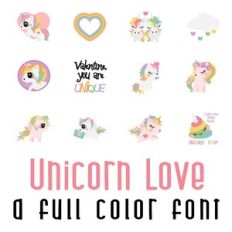 Unicorn Love Full Color Font