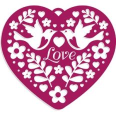 Floral Bird Love Heart 1