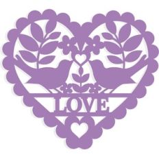 Valentine's Love Birds Folkart Heart