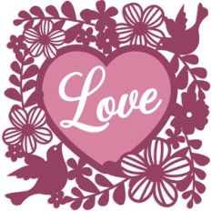 Valentine's Love Birds Floral Heart Frame