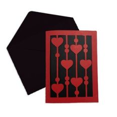Hearts On A string Cut Away A1 Card and Envelope