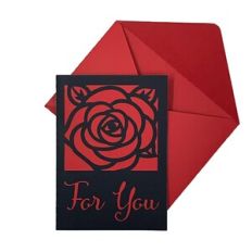 Rose For You A1 Cut Away Card and Envelope