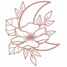 floral crescent moon