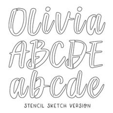 BFC Olivia Stencil Sketch Script Cursive Line Font
