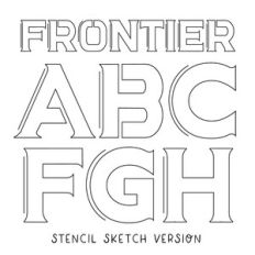 BFC Frontier Stencil Sketch Pointed Serif Block Sketch Font