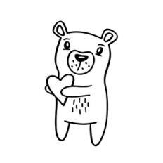 Valentine bear with heart