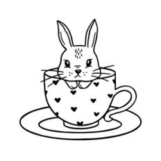 Valentine bunny in tea cup