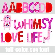 Whimsy Love Life Color Font