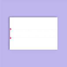 Horizontal envelope with tear strip in the middle