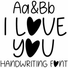 i love you handwriting font