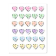 Conversation Hearts Sticker Sheet