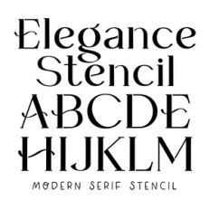 BFC Elegance Stencil Classic Modern Serif Cut Out Stencil Font
