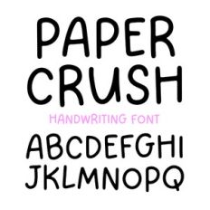 BFC Paper Crush Handwriting Digital Planner Simple Notes Font