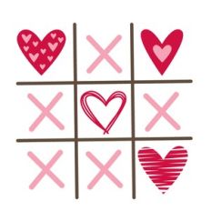 Doodle Heart tic tac toe