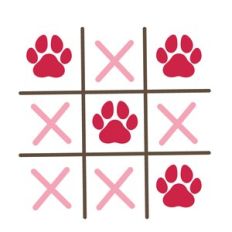 Paw Print Tic Tac Toe Valentine